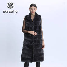 Real Rabbit Fur Vest Long Winter Real Fur Vest Ladies Sleeveless Coat Women Natural Fur Vest Warm Thick Outwear New Arrival 2020 2024 - buy cheap