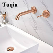 Vidric Basin Faucet Wall Mounted Rose Gold Matte In-Wall Bathroom Basin Sink Faucet 2 Holes Hot & Cold Single Handle mixer Tap T 2024 - buy cheap