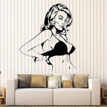 Sexy Girls Modern Design Vinyl Quote Wall Decal Girl Sexy Women Retro Wall Sticker Large Art Decor living Room Mural M215 2024 - buy cheap