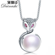 Dainashi High Quality Freshwater Cultured Pearl Pendant Necklace Trendy 925 Sterling Silver Fox Zircon Pendant Necklace Hot Sale 2024 - buy cheap
