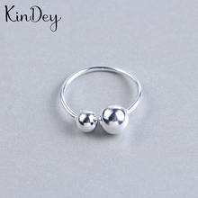 Kindey-anillos de bolas de cuentas de Color plateado para mujer, joyas antiguas grandes para dedo, joyería de alta calidad 2024 - compra barato