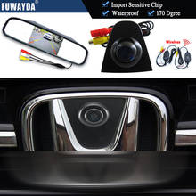 Fuwayda-câmera de visão frontal com logo do veículo, sem fio, hd, ccd, espelho monitor de 4.3 polegadas para honda odyssey civic crv spirior cross 2024 - compre barato