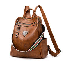 PU Soft Leather Fashion 2019 Girl Backpack For School High Quality Book Bags Casual Shoulder Bag Women Daypacks Mochila Escolar 2024 - buy cheap