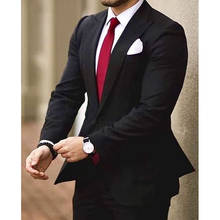 Terno casual masculino de negócios com 2 peças, slim fit, calças, jaqueta, blazer formal, baile de casamento, customizado, 2020 2024 - compre barato