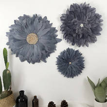 Conjunto completo de flores con forma de pluma, elegante y refinado, decoración nórdica para colgar en la pared del hogar, decoración de habitación 2024 - compra barato