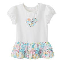 Baywell verão bebê meninas vestidos de manga curta algodão coração impressão princesa vestido bebê em torno do pescoço crianças vestido camisa 2024 - compre barato