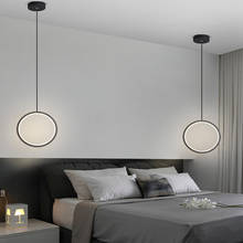 Luminária pendente moderna, preta e branca, 20w, luz de suspensão, fio longo, led, iluminação lateral, nórdico, simples, sala de estar 2024 - compre barato