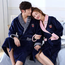Ropa de dormir de franela para mujer, Kimono informal con cinturón completo, bata de baño suave y cálida para amantes del invierno 2024 - compra barato