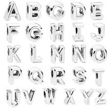 26 Letter Beads 925 Sterling Silver Jewelry DIY Alphabet Fit Charm Bracelet & Necklace Femme Silver Beads for Jewelry Making 2024 - buy cheap