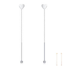 SILVERHOO 925 Sterling Silver Round Bead Tassel Drop Earrings For Women Simple Heart Earring Fine Jewelry Valentine's Day Gift 2024 - buy cheap