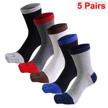 5 pares/lote toe meias para homens marca de algodão retalhos cinco dedo meias com dedos dos pés masculinos casuais esportes sox calcetines meias hombre 2024 - compre barato