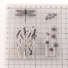 Carimbo silicone transparente flor libélula, cartão para álbum de recortes, papel para artesanato 2024 - compre barato