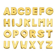 1pc A-Z 8mm Gold Color Plain Slide Letters Fit DIY Wristband & Bracelet & Pet Collar Jewelry Making 2024 - buy cheap