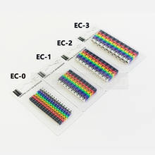 Marcador de cabo de nylon pa66, marcador para 100 metros quadrados, mix de números coloridos 0 a 9 a 10 peças, número do cabo de diferência com 2.5 peças 2024 - compre barato