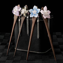 Chinese Style Wooden Flower Hairpin Chopsticks Hair Stick Handmade Hair Pins Women Ethnic Headpiece Hairpins Jewelry Accessories 2024 - buy cheap