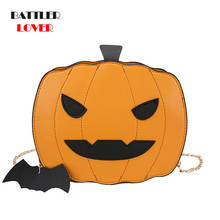2021 Halloween Pumpkin Crossbody Bag Women Handbag Tote Trick or Treat Little Devil Shoulder Messenger Bag for Girls Candy Purse 2024 - buy cheap
