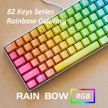 Rainbow With White Backlit Mechanical Gaming Keyboard 82 Keys PBT Computer Gamer USB Cable with Blue Plug&Pull Switch 2024 - buy cheap
