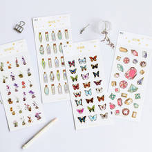1pcs/pack Hot Stamping Series Decoration Diary Scrapbooking Kawaii Account Stickers Stationery DIY Paper Sticky 2024 - buy cheap