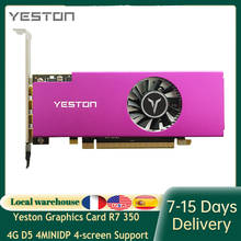 Yeston-tarjeta gráfica R7 350, 4G, D5, 4 MINIDP, 4 pantallas, compatible con pantalla dividida 4G/128bit/GDDR5 700/4500MHz con 4 puertos MiniDP 2024 - compra barato