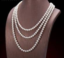 HUGE 48" 8-9MM NATURAL SOUTH SEA WHITE PEARL NECKLACE AAA 2024 - buy cheap