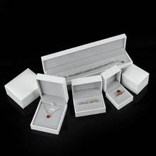 Nova caixa de embalagem de jóias por atacado em branco imitação de couro papel jóias acessórios 2024 - compre barato
