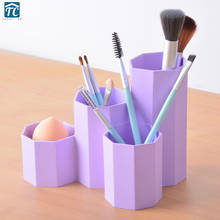 4 Lattices Cosmetic Make-up Brush Storage Box Table Make Up Tools Pen Holder Rack Student Stationery Organizer Makeup Container 2024 - buy cheap