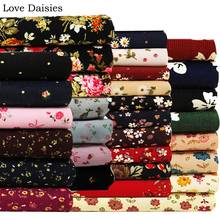 Tela Pastoral de algodón 100%, tejido suave de pana fina Floral, rosa, rojo y marrón, para ropa, vestido, camisa, artesanía 2024 - compra barato