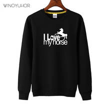 I Love My Horse Print Kids Sweatshirt Boy Girl Hoodies For Children Toddler Clothes Funny Animal Long Sleeve Top Pullover 2024 - buy cheap