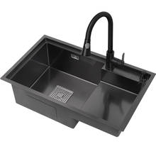 Nano Black Kitchen Sink Step Sink Single Tank 304 Stainless Steel Kitchen Sink kitchen Fixture Under Counter Basin Home 2024 - buy cheap