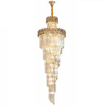 Modern Crystal Chandeliers For Staircase Luxury Spiral Cristal Lighting Fixture Villa Hotel Decoration Metal Long Hanging Lights 2024 - buy cheap