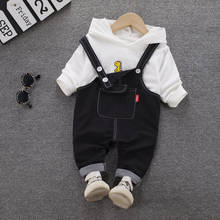 Комплект детской одежды, осенний свитер с капюшоном для мальчиков и девочек, штаны для младенцев, костюм из 2 предметов на весну с длинным рукавом, одежда для малышей 2024 - купить недорого