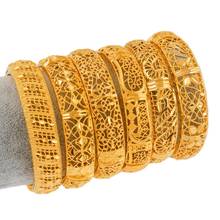 Anniyo-brazaletes de Dubái de 24K para mujer, joyas, brazaletes etíopes para mujer, joyería africana para boda, regalos de fiesta (una pieza) #110506 2024 - compra barato