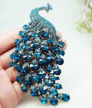 Crystal Peacock Bird Blue Woman Brooch Pin Pendant Gold-tone Party jewelry Gifts  For Women Brooches   2024 - buy cheap