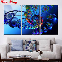 DIY Diamond Painting Abstract Blue Peacocks Feather Cross Stitch Full Canvas Picture of Rhinestone Mosaic Embroidery Paintings 2024 - buy cheap