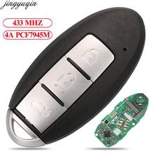 Jingyuqin Remote Control Car Key 433Mhz 4A PCF7945M For Nissan Teana Sylphy 2019 3 Buttons Keyless Smart Fob HITAG AES Chip 2024 - buy cheap