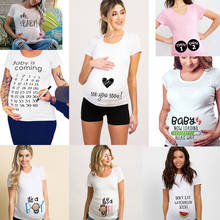 See You Soon 2020 Summer Tees Women T-shirts Slim Maternity Funny Letter Tops O-Neck Pregnancy T Shirts for Pregnant Women 2024 - buy cheap