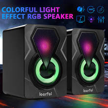 Fast Delivery 3.5mm USB X2 Wired Computer Speakers Bass Stereo Subwoofer Colorful LED Light For Laptop DVD Mp4 Speaker Soundbar 2024 - buy cheap