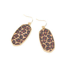 2021 Spring New Arrivals Oval Wooden Leopard Dangle Earrings For Women Girls Fashion Jewelry Super Cheap 2024 - buy cheap