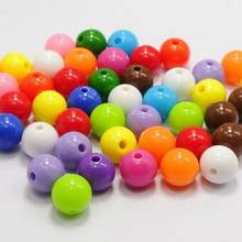 100 cuentas redondas acrílicas de colores variados de chicle, bola lisa de 10mm(3/8 ") 2024 - compra barato