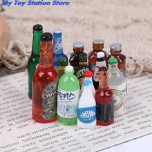 Casa de muñecas en miniatura, botellas de bebidas de resina, accesorios de cocina, Color aleatorio, 1:12, 5 uds. 2024 - compra barato