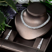 HIBRIDE Newly Jewelry Set Luxury Sparkling CZ Geometric Design Wedding Earring Necklace Jewelry Sets Bijoux Femme EnsembleN-1298 2024 - buy cheap