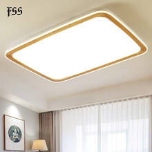 FSS Modern Rectangle Wood Ceiling Light LED Ceiling Lights For Living Room Bedroom Decoration Lamp Home Light Fixtures AC90-260V 2024 - buy cheap