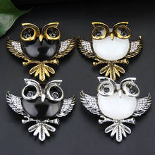 Explosive Rhinestone Retro Owl Brooch Wear Glasses Fashion Cartoon Pin Animal Brooch Good New Year Gifts for Kids and Women 2024 - buy cheap