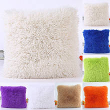 Fluffy Soft Plush Square Decorative Pillow Case Room Sofa Waist Throw Cushion Cover Hot Sales 43X43cm 2024 - buy cheap