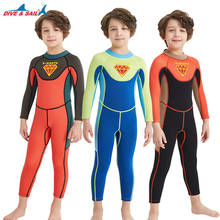 Traje de mergulho infantil de neoprene 2.5mm, conjunto de roupa de banho para crianças com proteção solar uv e manga longa 2024 - compre barato