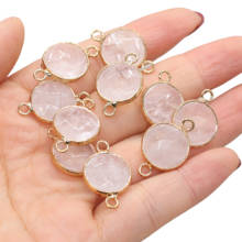 Natural Semi-precious Connector Round Clear Quartzs Small Pendant for Jewelry Making Necklace Bracelet Accessories 2024 - buy cheap