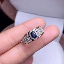 Natural real blue sapphire ring 925 sterling silver Fine handworked jewelry Finger rings 2024 - buy cheap
