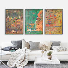 Impresión de mapa otomano en lienzo, imagen Vintage, Matrakci Nasuh, cartografía, ilustraciones artísticas, póster, decoración del hogar para sala de estar 2024 - compra barato