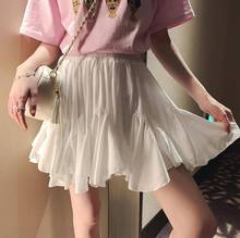 Moda coreana saia plissada sólida doce verão saia de cintura alta casual kawaii plissado mini saia feminina preto branco saias 2024 - compre barato