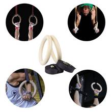 Anéis de ginástica com 15 pés ajustáveis, 2 peças, anéis de madeira para ginástica 2024 - compre barato